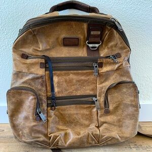 TUMI ALPHA BRAVO GENUINE LEATHER BACKPACK NWOT